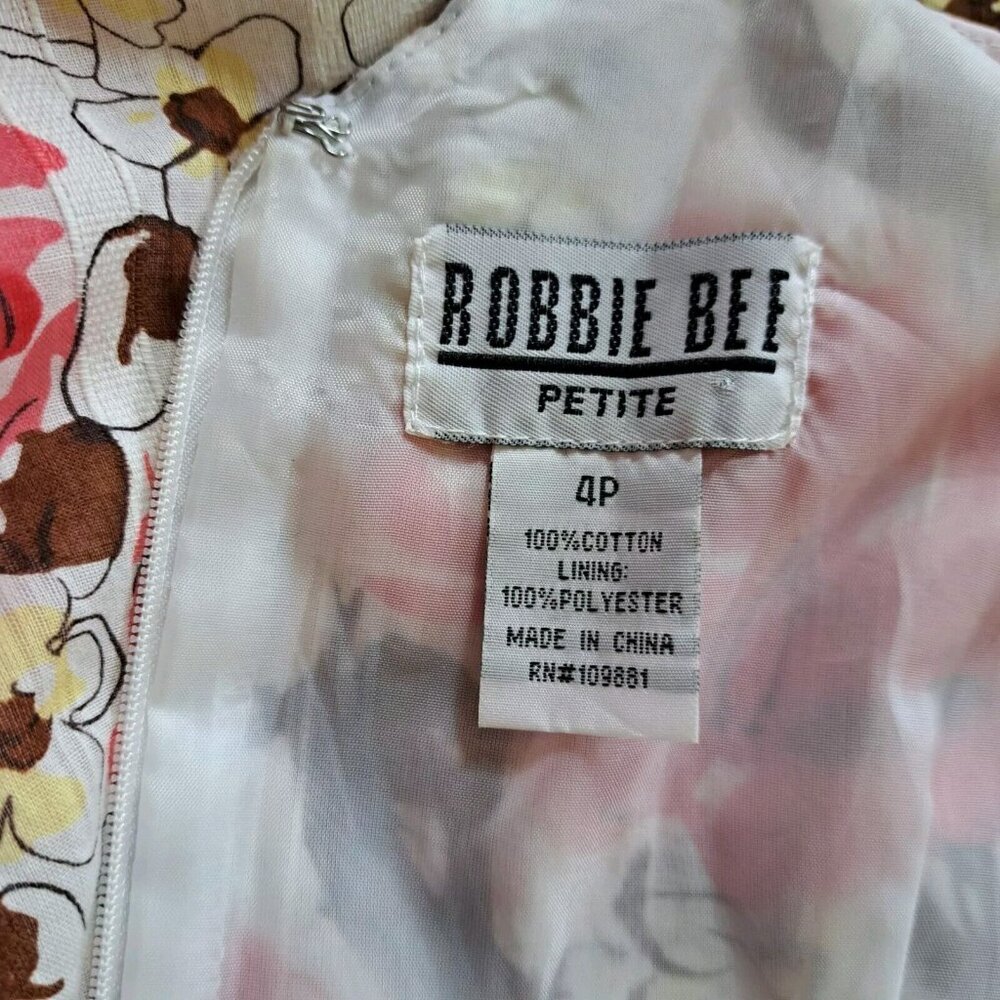 Robbie Bee Floral A Line Midi Dress Size Petite 4 - Picture 9 of 11